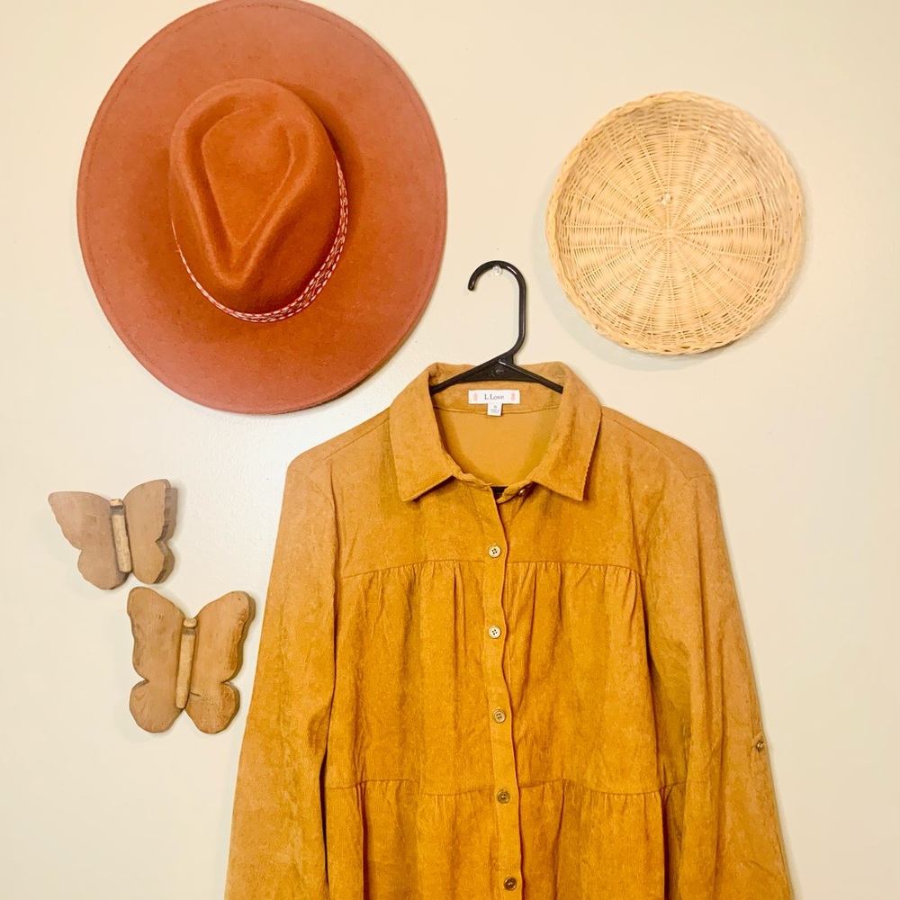 Corduroy button down top